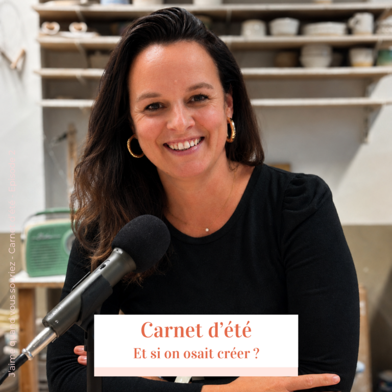 Jaquette du Carnet d’été « L’optimisme, le théâtre et moi » du podcast J’aime quand vous souriez